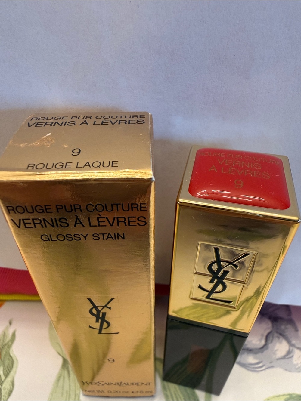 Yves Saint Laurent Glossy Lip Stain - Gold & Red. #9.